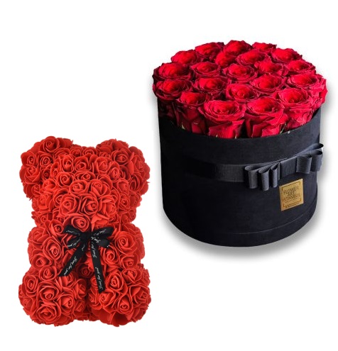 Lux Rose Bear & Rose Box