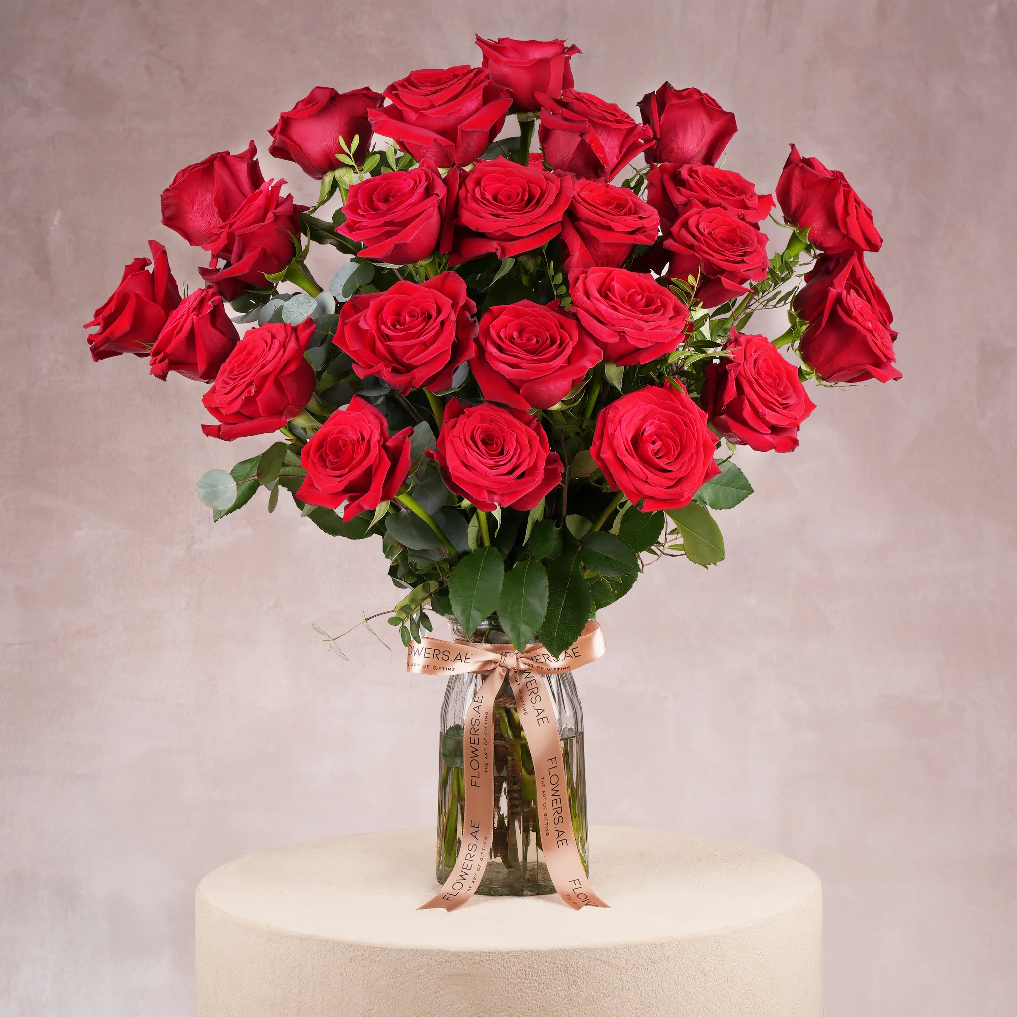 25 Red Roses Vase