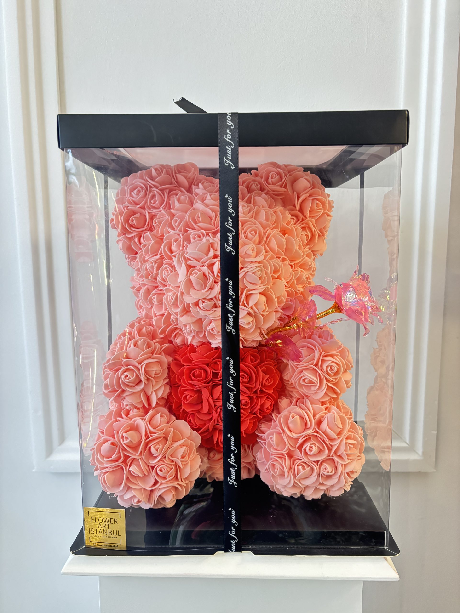 Pink Teddy Rose Bear