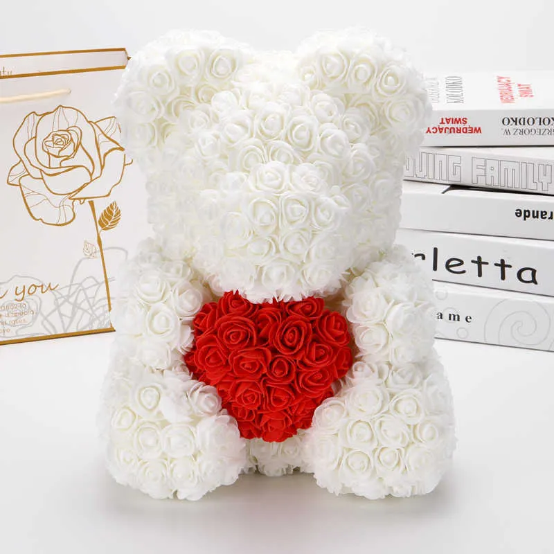 White Teddy Rose Bear