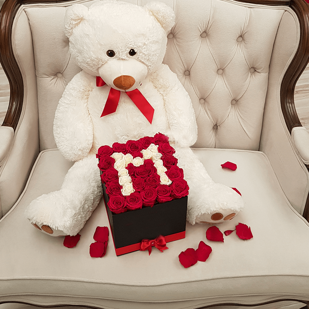 Huge Bear And Roses Box